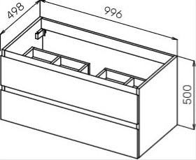 Тумба с раковиной Cezares Molveno 100 bianco ghiaccio
