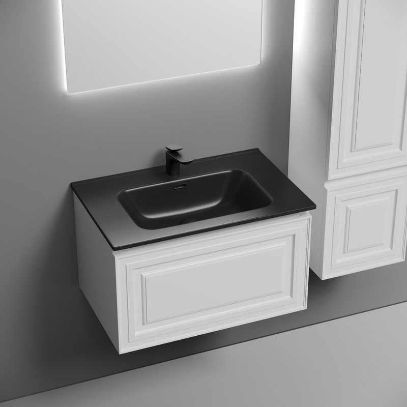 Тумба с раковиной Sancos Very 70 bianco, раковина CN7007MB