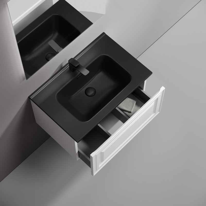 Тумба с раковиной Sancos Very 70 bianco, раковина CN7007MB