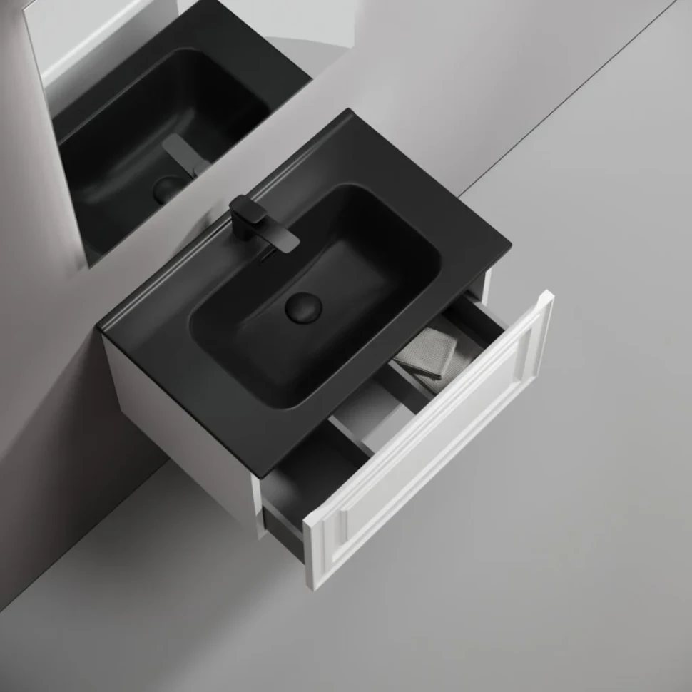 Тумба с раковиной Sancos Very 70 bianco, раковина CN7007MB