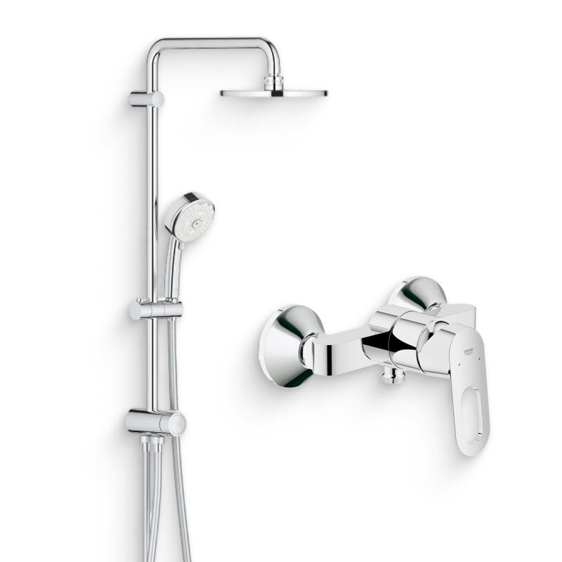 Душевой комплект Смеситель для душа Grohe BauLoop 23340000 + Стойка New Tempesta Cosmopolitan 27394002