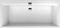 Акриловая ванна Villeroy & Boch Squaro Edge 12 UBQ170SQE2DV-01 170x75 см, встраиваемая, цвет альпийский белый, на ножках, со сливом-переливом, фурнитура белая