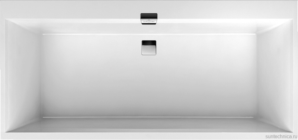 Акриловая ванна Villeroy & Boch Squaro Edge 12 UBQ170SQE2DV-01 170x75 см, встраиваемая, цвет альпийский белый, на ножках, со сливом-переливом, фурнитура белая