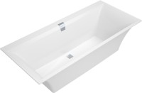 Акриловая ванна Villeroy & Boch Squaro Edge 12 UBQ170SQE2DV-01 170x75 см, встраиваемая, цвет альпийский белый, на ножках, со сливом-переливом, фурнитура белая