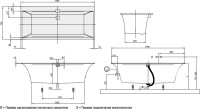 Акриловая ванна Villeroy & Boch Squaro Edge 12 UBQ170SQE2DV-01 170x75 см, встраиваемая, цвет альпийский белый, на ножках, со сливом-переливом, фурнитура белая