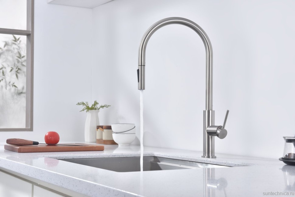 Смеситель для кухни Paulmark Senso Se215180-BS брашированная сталь