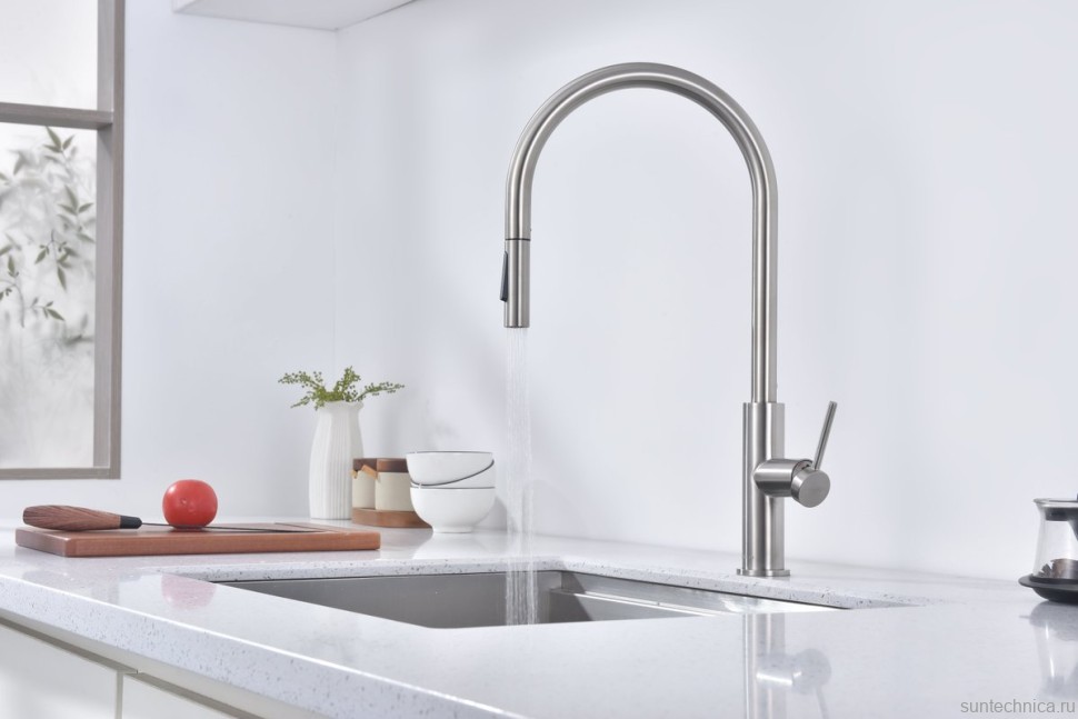 Смеситель для кухни Paulmark Senso Se215180-BS брашированная сталь