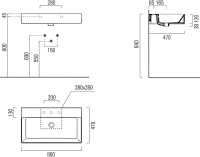 Накладная раковина GSI Kube X 9422011 80 см