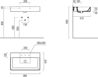 Накладная раковина GSI Kube X 9422011 80 см