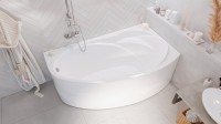 Акриловая ванна Marka One Julianna R 160x95 см, угловая, правая, пристенная, белая, асимметричная, с каркасом