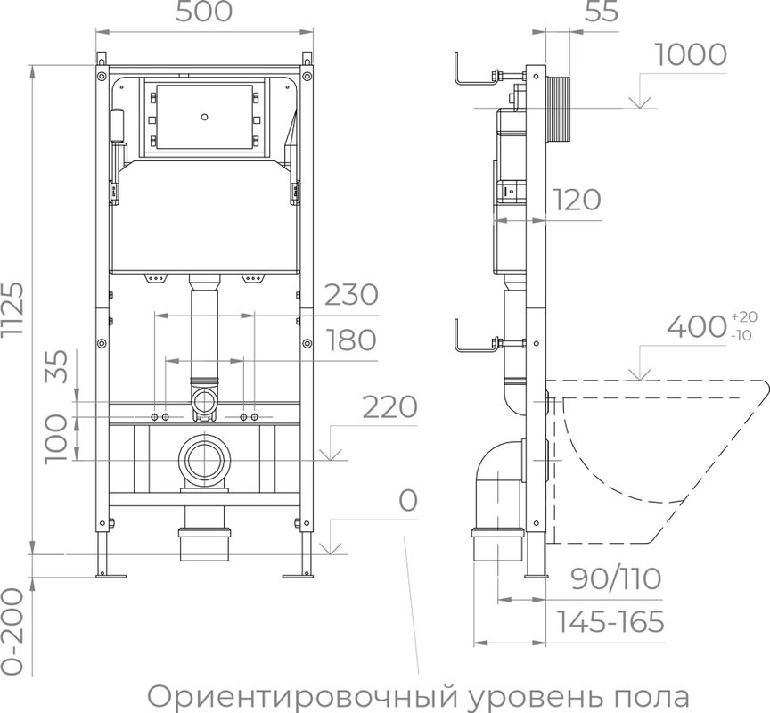 Комплект RGW SW-60 безободковый, белый
