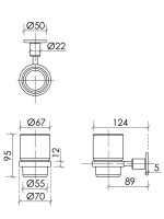 Стакан для ванной Sancos Base SC9030BN настенный, никель, стеклянный Стакан для ванной Sancos Base SC9030BN настенный, никель, стеклянный