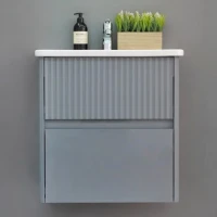 Тумба с раковиной Alavann Wave 60 подвесная, голубой деним