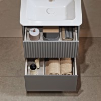 Тумба с раковиной Alavann Wave 60 подвесная, голубой деним