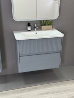 Тумба с раковиной Alavann Wave 60 подвесная, голубой деним