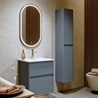 Тумба с раковиной Alavann Wave 60 подвесная, голубой деним