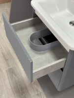 Тумба с раковиной Alavann Wave 60 подвесная, голубой деним