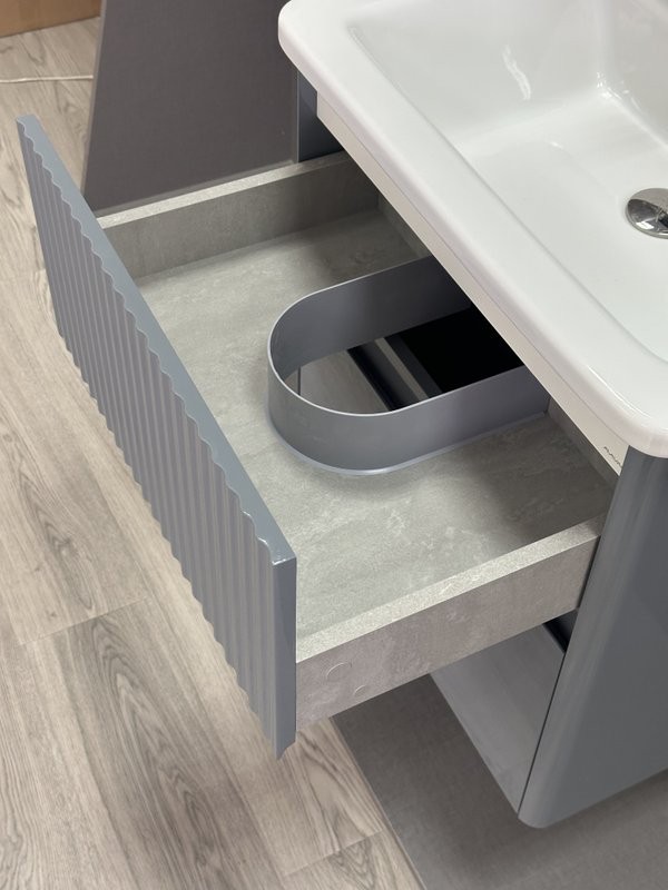 Тумба с раковиной Alavann Wave 60 подвесная, голубой деним