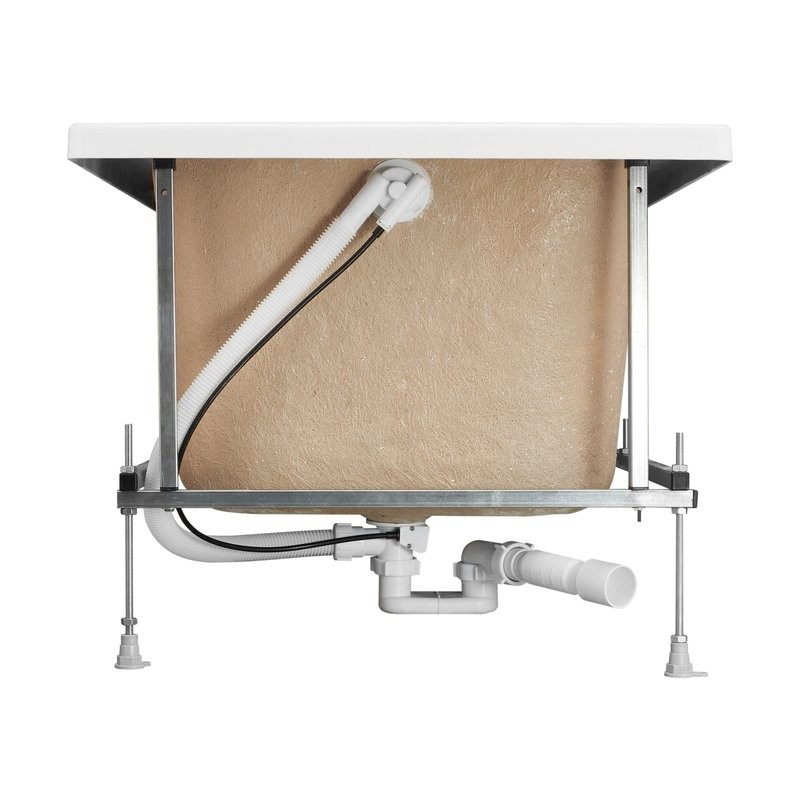 Акриловая ванна Roca Elba 150x75 см, пристенная, белая, с каркасом, со сливом-переливом