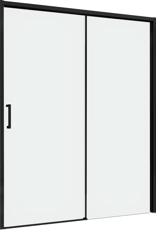Душевая дверь в нишу Abber Komfort AG93160B 160 см, профиль черный, стекло прозрачное