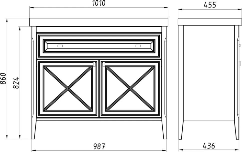 Мебель для ванной комнаты ASB-Woodline Монте 100 бежевая
