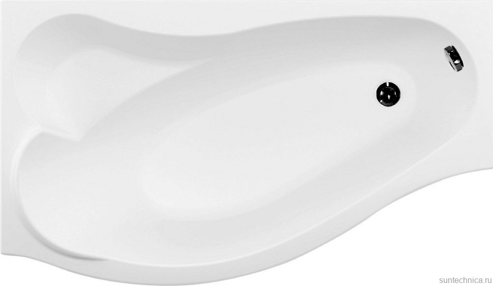 Акриловая ванна Aquanet Palma 00205737 L 170x100 см, угловая, левая, пристенная, белая, асимметричная, с каркасом, с сиденьем