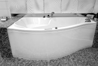 Акриловая ванна Aquanet Palma 00205737 L 170x100 см, угловая, левая, пристенная, белая, асимметричная, с каркасом, с сиденьем