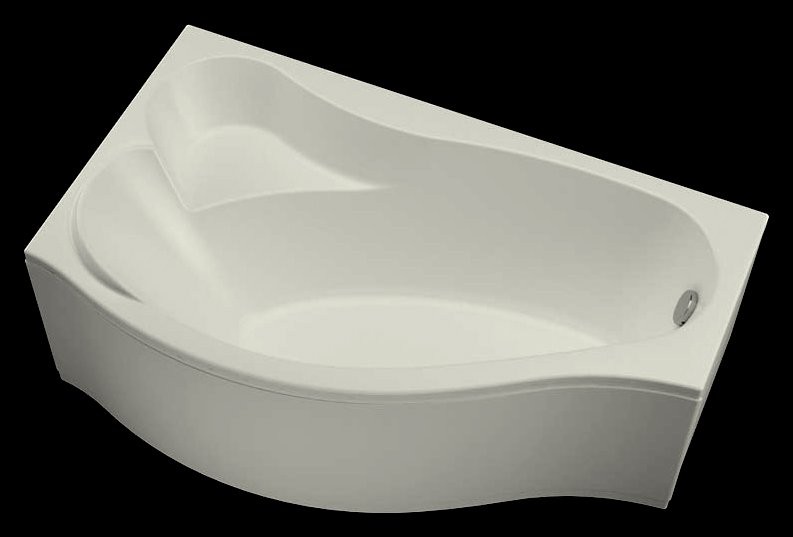 Акриловая ванна Aquanet Palma 00205737 L 170x100 см, угловая, левая, пристенная, белая, асимметричная, с каркасом, с сиденьем
