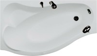 Акриловая ванна Aquanet Palma 00205737 L 170x100 см, угловая, левая, пристенная, белая, асимметричная, с каркасом, с сиденьем