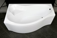 Акриловая ванна Aquanet Palma 00205737 L 170x100 см, угловая, левая, пристенная, белая, асимметричная, с каркасом, с сиденьем
