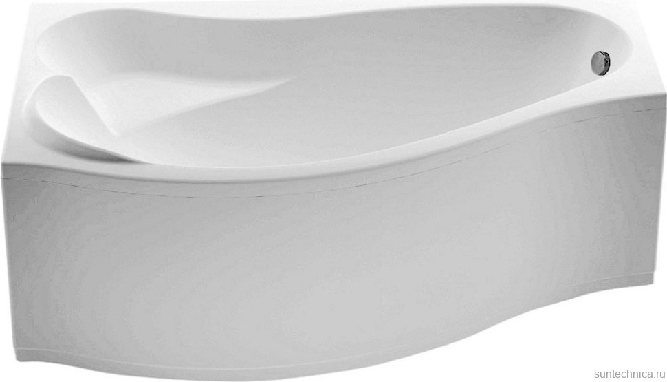 Акриловая ванна Aquanet Palma 00205737 L 170x100 см, угловая, левая, пристенная, белая, асимметричная, с каркасом, с сиденьем