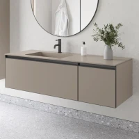 Тумба с раковиной Armadi Art Quatro 2 140 daphne, профиль anthracite, с раковиной daphne