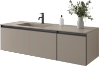 Тумба с раковиной Armadi Art Quatro 2 140 daphne, профиль anthracite, с раковиной daphne