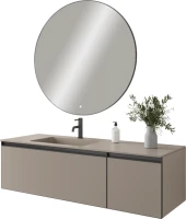 Тумба с раковиной Armadi Art Quatro 2 140 daphne, профиль anthracite, с раковиной daphne