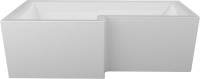 Акриловая ванна Marka One Linea L 165x85 см, левая, пристенная, белая, асимметричная, с каркасом, с экраном