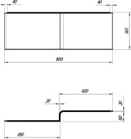 Акриловая ванна Marka One Linea L 165x85 см, левая, пристенная, белая, асимметричная, с каркасом, с экраном