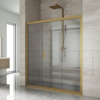Душевая дверь в нишу Kubele DE019 D3-CLN-BR 160 см, профиль бронза