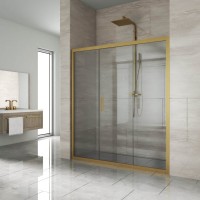 Душевая дверь в нишу Kubele DE019 D3-CLN-BR 160 см, профиль бронза