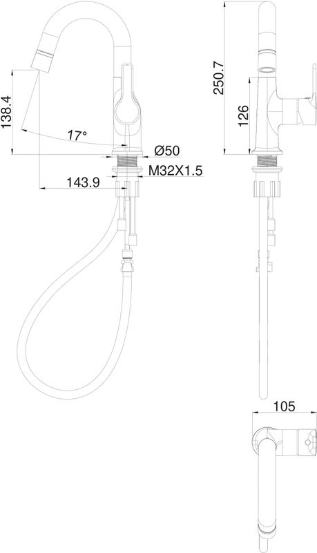 Смеситель для раковины Wonzon & Woghand WW-FE01L212-CR хром