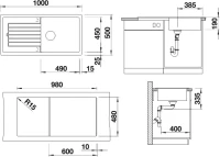 Комплект Мойка Blanco Zia XL 6S 526024 черная + Измельчитель Franke