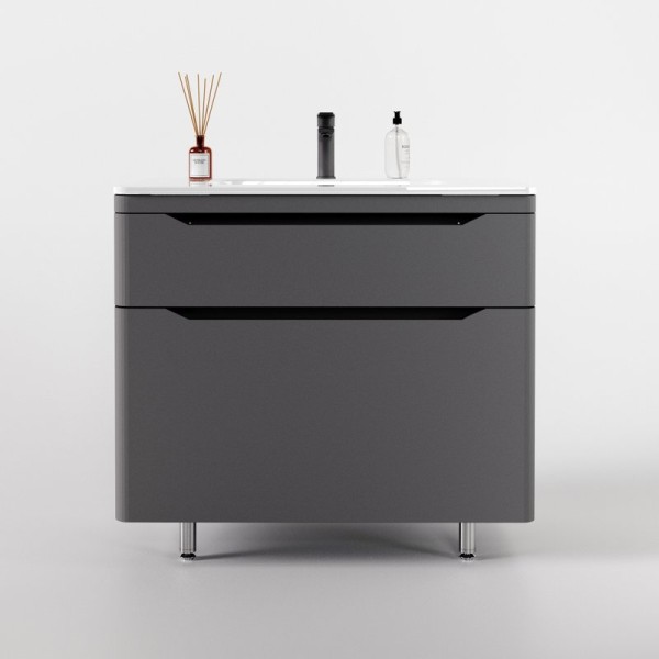 Тумба с раковиной Style Line Марелла 90 напольная, серая