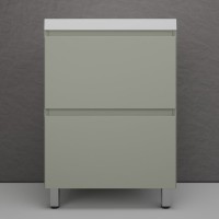 Тумба напольная "Манхэттен 60" ЭМАЛЬ, под раковину ASTI, 2 ящика, PLUS, олива