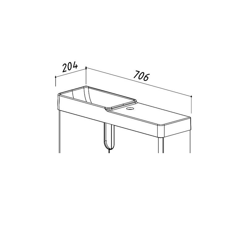 Тумба с раковиной Belux Даллас 70 L напольная, белая глянцевая