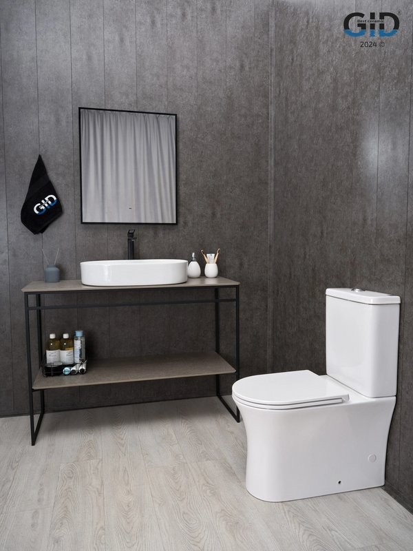 Накладная раковина GID Lago D1479 61 глянцевая белая, овальная, фаянс