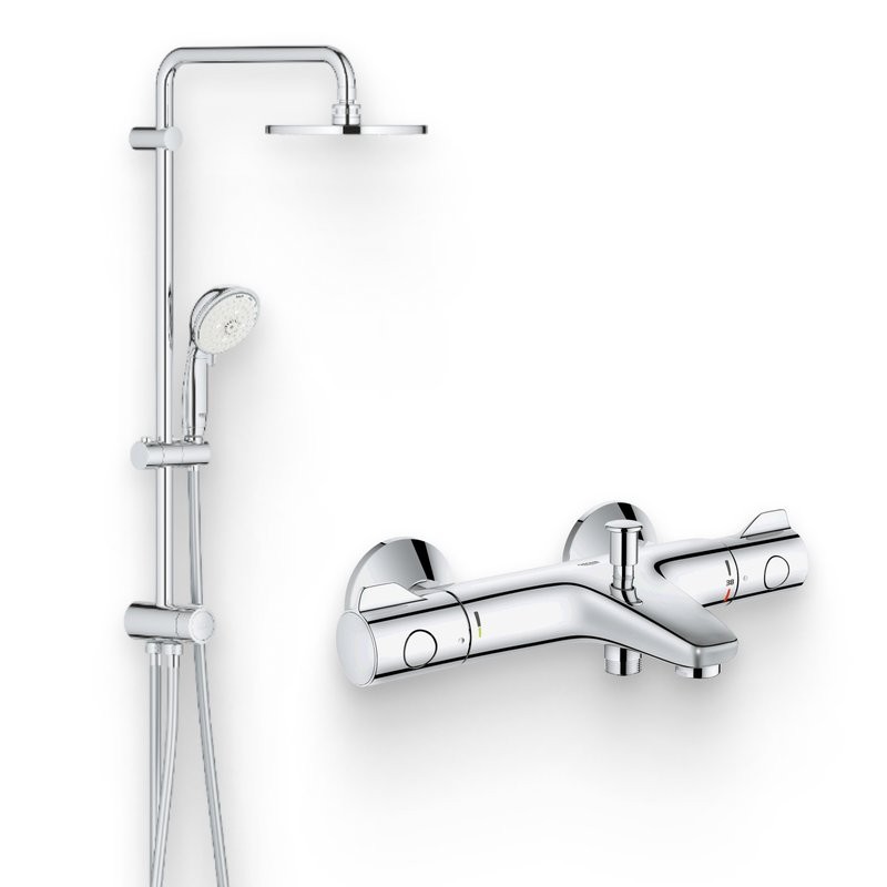 Душевой комплект Термостат Grohe Grohtherm 800 34567000 + Стойка New Tempesta Rustic 27399002