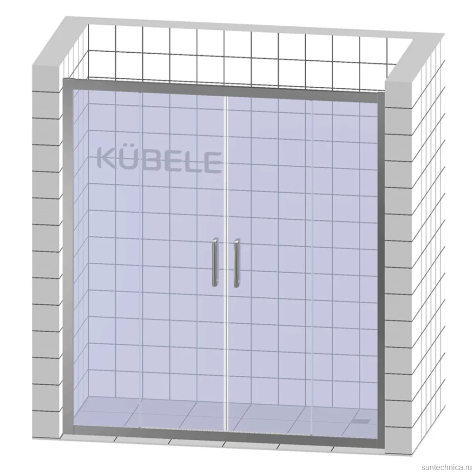 Душевая дверь в нишу Kubele DE019 D4-MAT-BR 230 см, профиль бронза