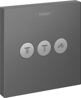 Переключатель потоков Hansgrohe ShowerSelect 15764340 на три потребителя, матовый черный хром