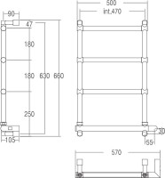 Полотенцесушитель электрический Margaroli Sole 542-4 хром