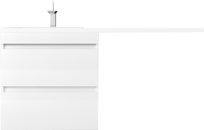 Тумба с раковиной Style Line Даллас Леон 120 L Люкс Plus подвесная, белая, для стиральной машины