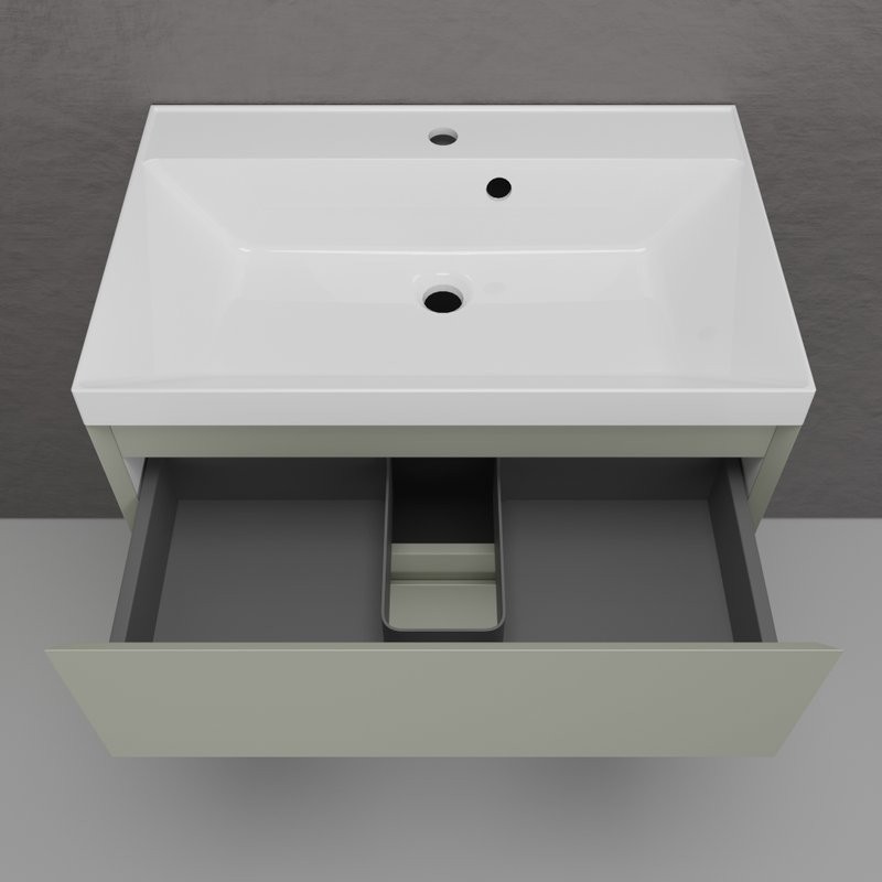 Тумба с раковиной Style Line Манхэттен 70 подвесная, олива, раковина Andrea Classic 70